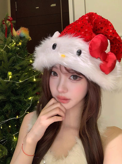 'Merry Sparkle‘ Kawaii Cute Kitty Bow Glitter Christmas Hat AlielNosirrah