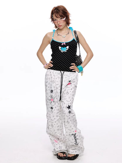 'Starry Pop' Summer Cute Polka Dot Tie-Up Halter Cami (Copy) AlielNosirrah