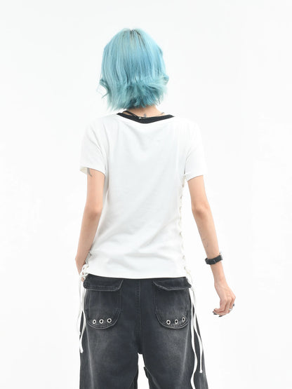 'AltTag' Light Alt Style Graffiti Tie Strap Short Sleeve T-Shirt