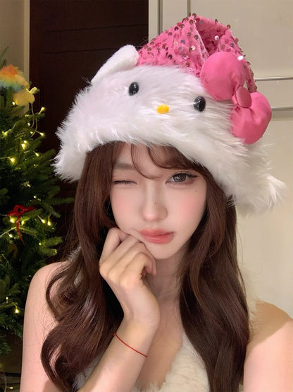 'Merry Sparkle‘ Kawaii Cute Kitty Bow Glitter Christmas Hat AlielNosirrah