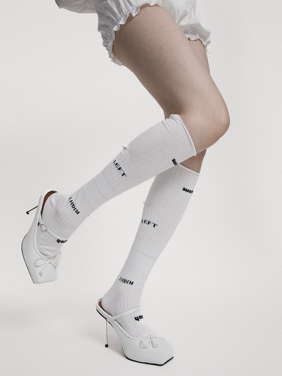 'Goal Rush' Solid Letter Trim Roll-Top Soccer Socks