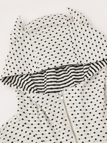 'Dotty Devil' Polka Dot Devil-Horn Hoodie & Trouser Set AlielNosirrah