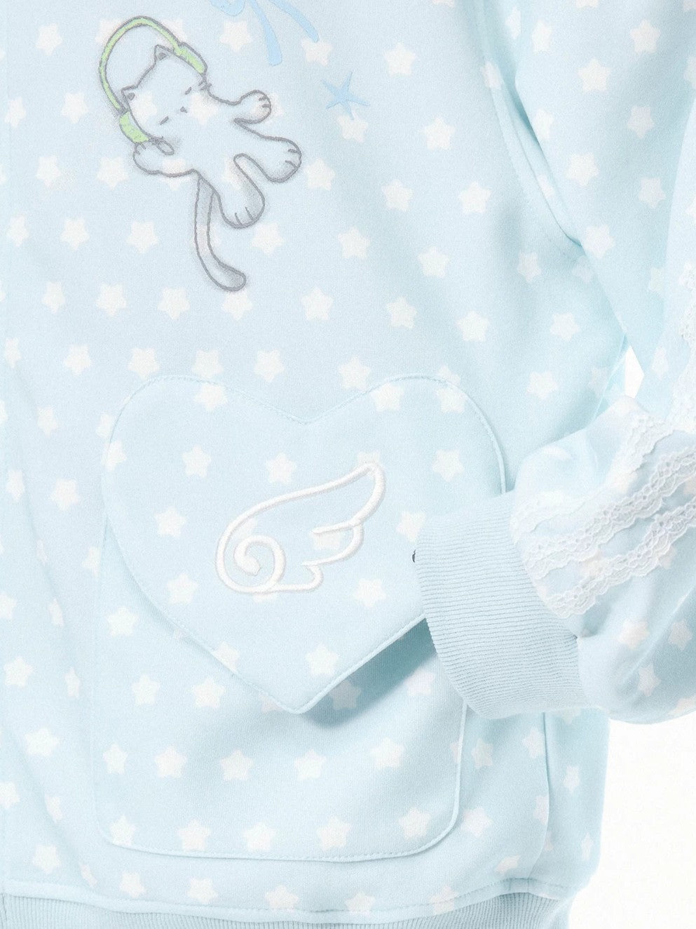 'Kitty Star' Allover Cat Star Pattern Hoodie AlielNosirrah