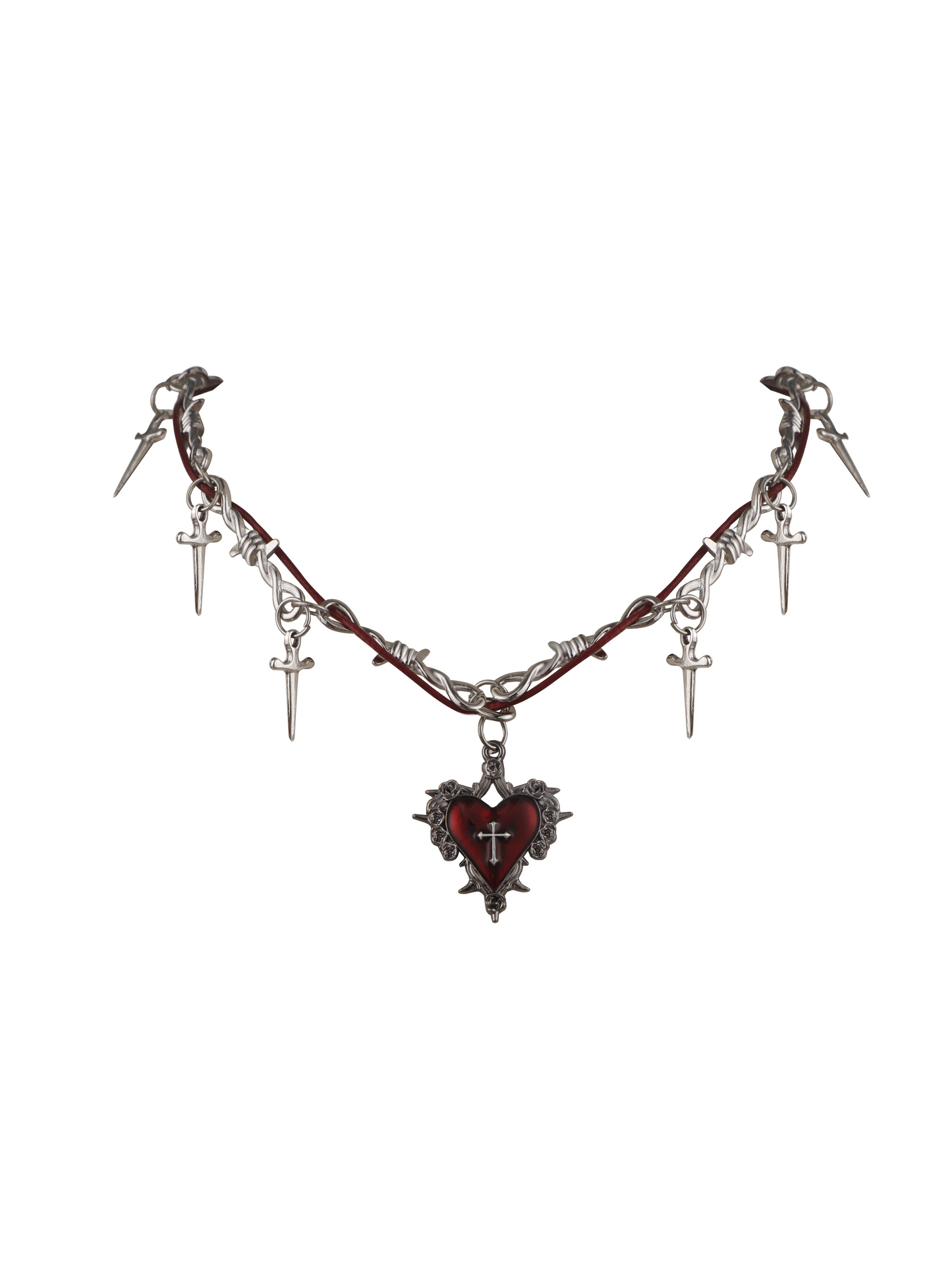 thorn-heart-necklace-gothic-punk-red-choker-1