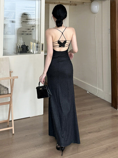 ’Twilight Siren' Sequined Butterfly Backless Dress AlielNosirrah