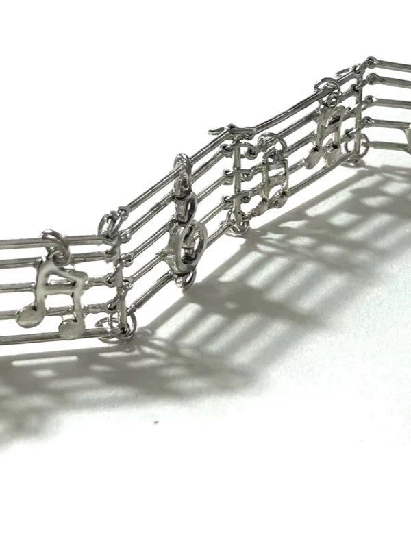 'Note Nostalgia' Vintage Music Staff Note Choker Necklace