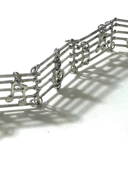 'Note Nostalgia' Vintage Music Staff Note Choker Necklace
