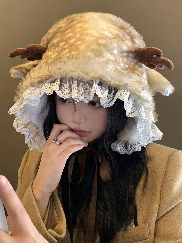 'Wild One' Y2k Streetstyle Fluffy Leopard Cap AlielNosirrah