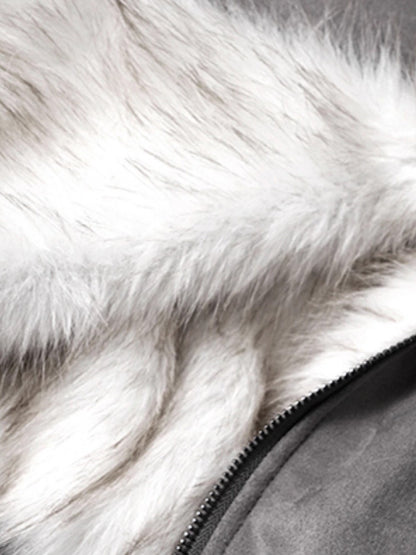 'Vandal Duo' Double-Sided Suede and Vegan Fur Jacket AlielNosirrah