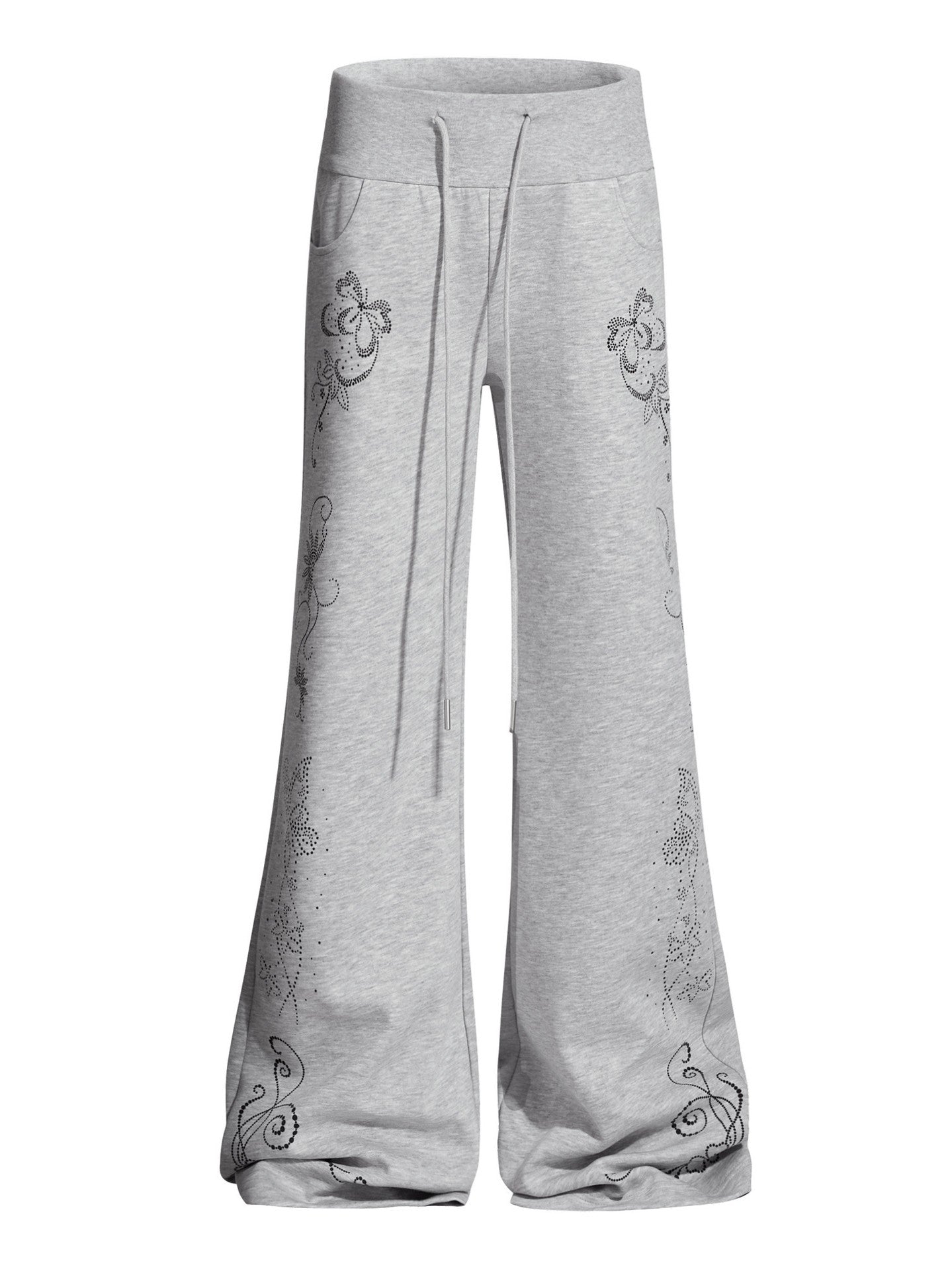 'Soft Bloom' Vintage Floral Slight-Flared Casual Pants AlielNosirrah