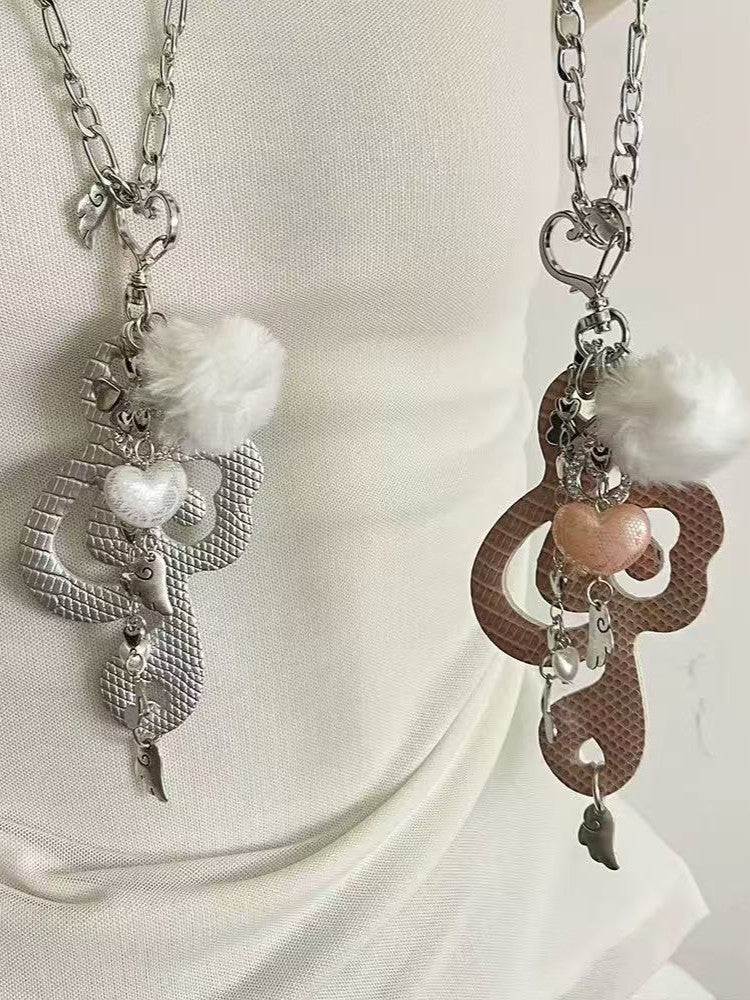 'Melody of Hearts' Y2K Angel Music Note Wing Necklace AlielNosirrah