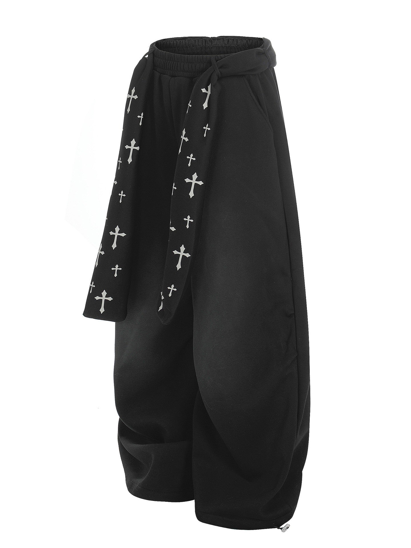 'Crosswalk' Street-Style Cross Print Casual Fleece Pants AlielNosirrah