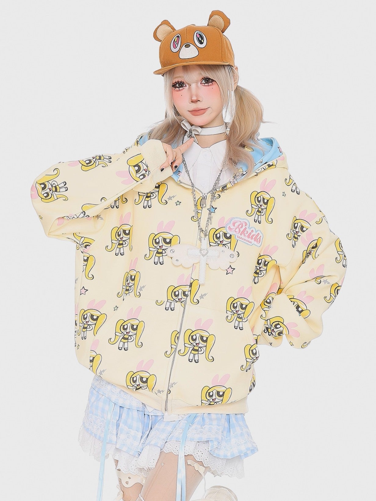 'Sugar Pop' Y2K Cute Cartoon All-Over Print Hoodie Jacket AlielNosirrah