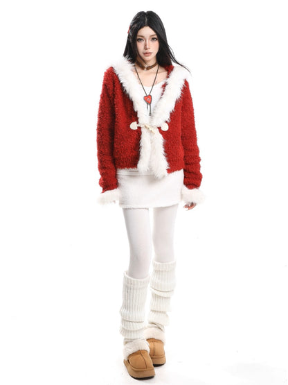 'Snowbound' Vintage Fleece-Lined Toggle Hooded Sweater AlielNosirrah