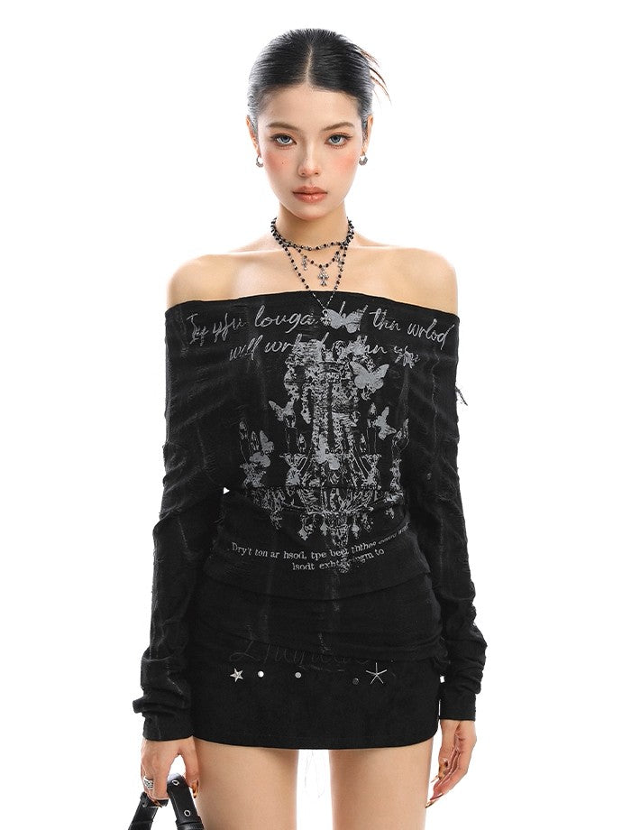 ’Urban Temptress' Color-Block Off-Shoulder Tie Top (Copy) AlielNosirrah