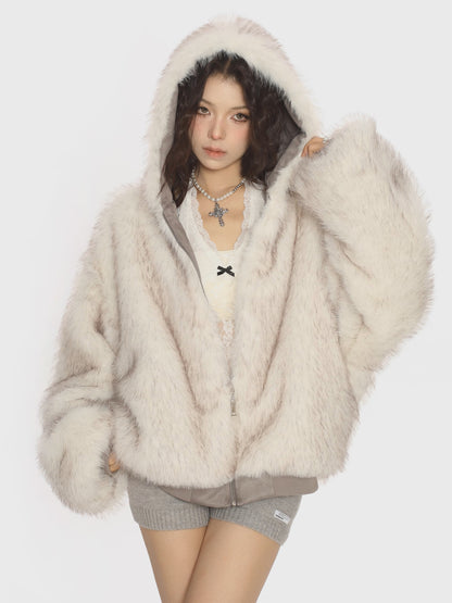 'Vandal Duo' Double-Sided Suede and Vegan Fur Jacket AlielNosirrah