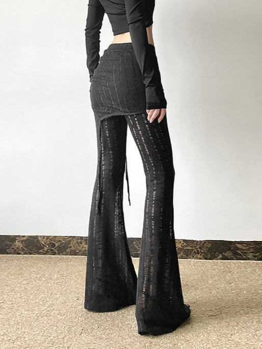 'Fierce Night' Sexy Distressed Knit Flared Pants AlielNosirrah