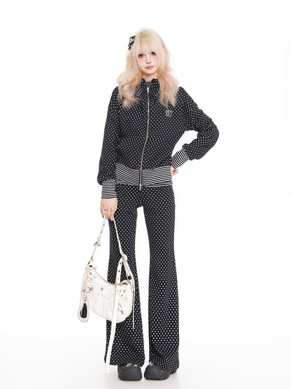 'Dotty Devil' Polka Dot Devil-Horn Hoodie & Trouser Set AlielNosirrah