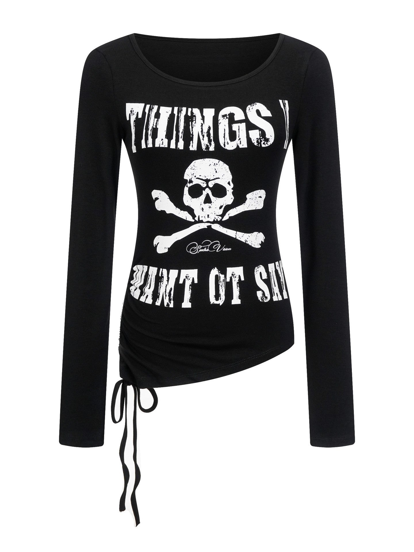 ’Y2K Babe' Vintage Retro Street Style Y2K Skull Design Slim Long Sleeve Tee (Copy) AlielNosirrah