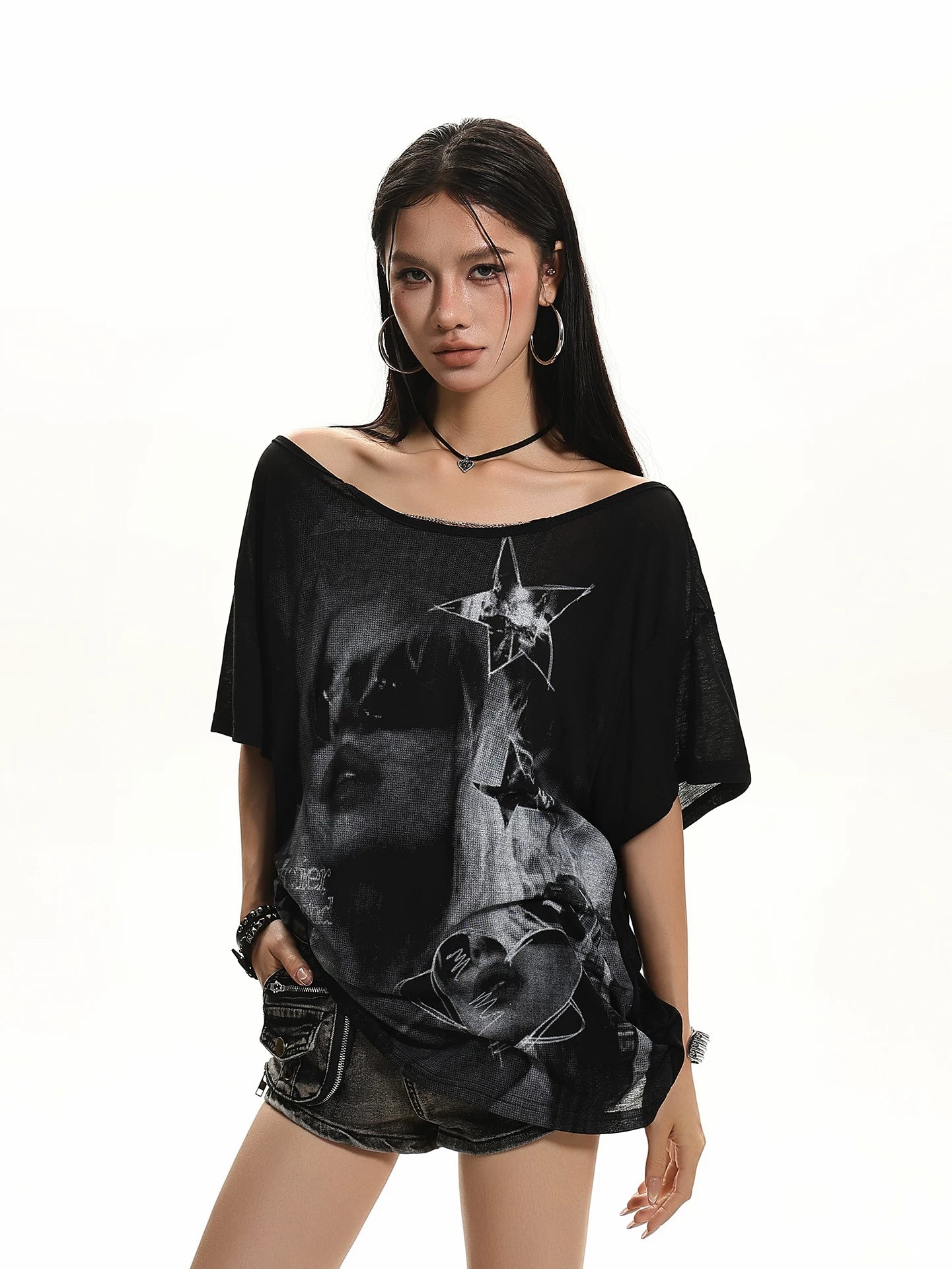 'Old Soul' Vintage Graphic Print Short Sleeve T-Shirt AlielNosirrah
