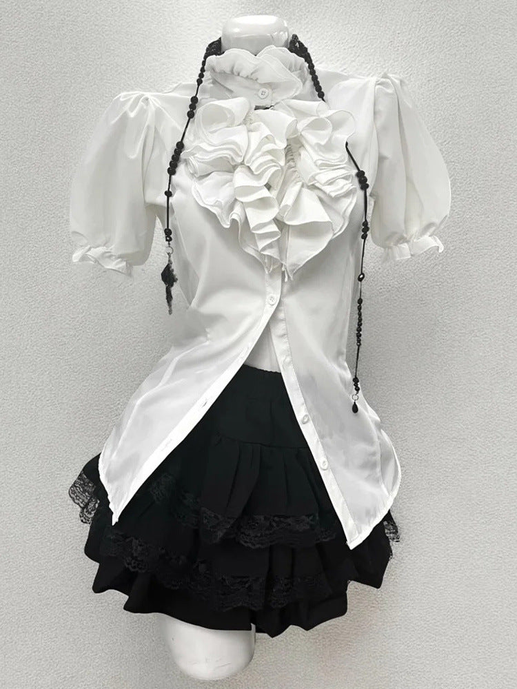 ’Scholar Chic'Vintage-Style Shirt, Vest & Mini Skirt Three-Piece Set (Copy) AlielNosirrah