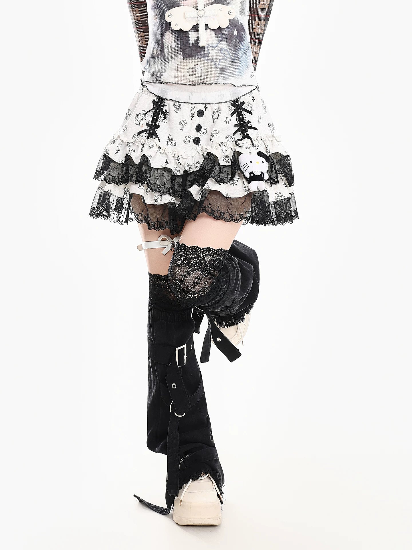 'Kitty Pop' Y2K Cartoon Kitty Print Puffy Skirt AlielNosirrah