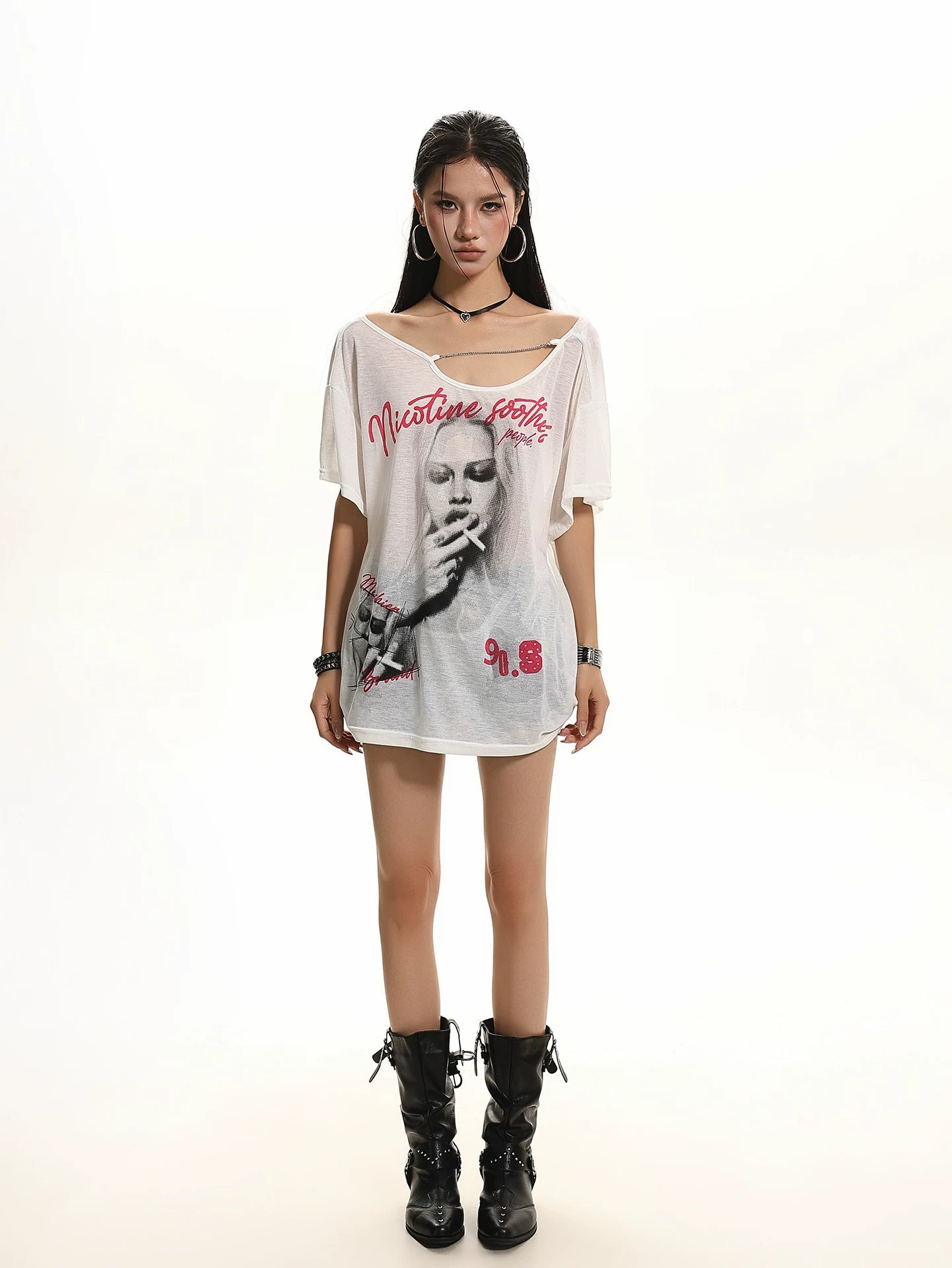 'Old Soul' Vintage Graphic Print Short Sleeve T-Shirt AlielNosirrah