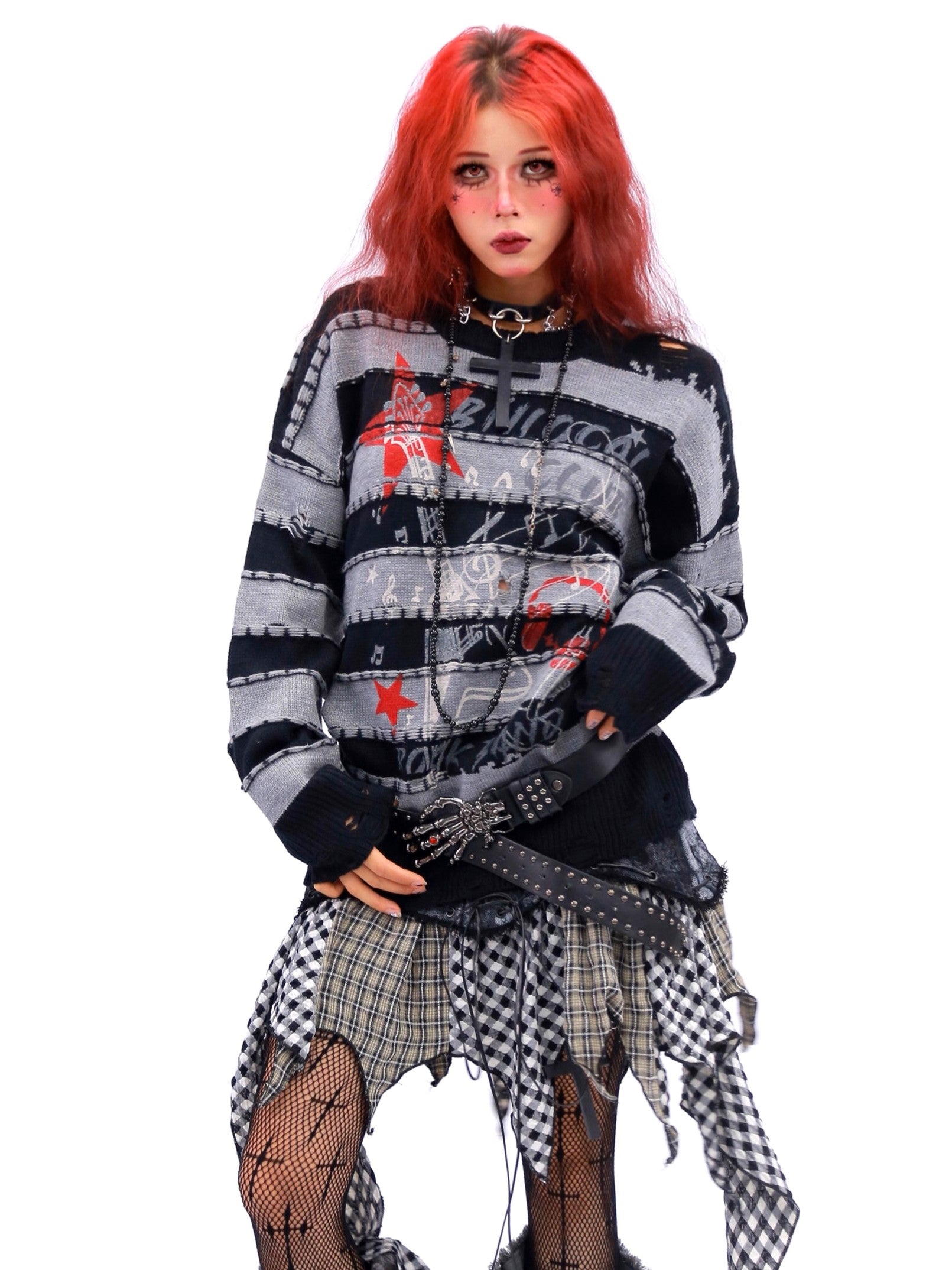 'Starstruck Rhythm‘ Vintage Star-Stripe Sweater AlielNosirrah