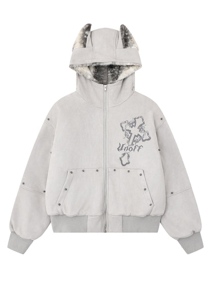 'Kitty Nova' Y2K Cat-Ear Cozy Hooded Puffer Jacket (Copy) AlielNosirrah