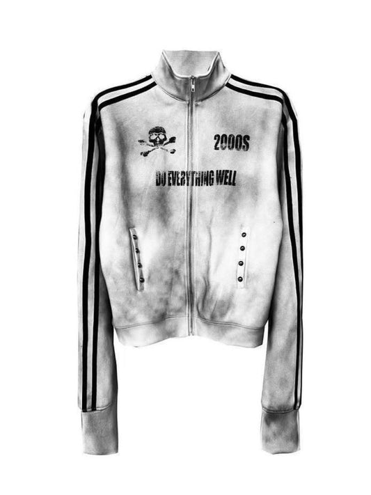 'Rustcore' Y2K Vintage-Washed Stand Collar Jacket AlielNosirrah