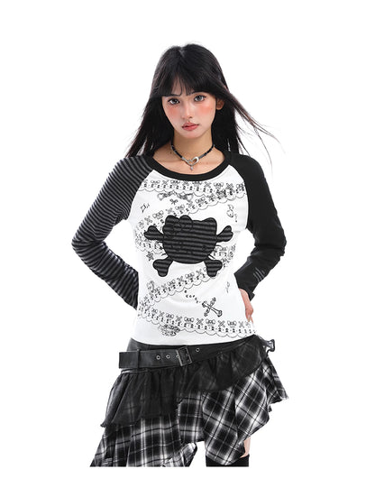 'Hidden Kitty' Kitty Striped Slim Fitted Long Sleeve Top (Copy) AlielNosirrah