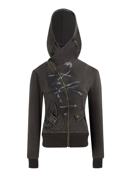 ’Urban Chill' Autumn/Winter Urban Streetwear Vintage-Inspired Hooded Zip-Up Jacket (Copy) AlielNosirrah