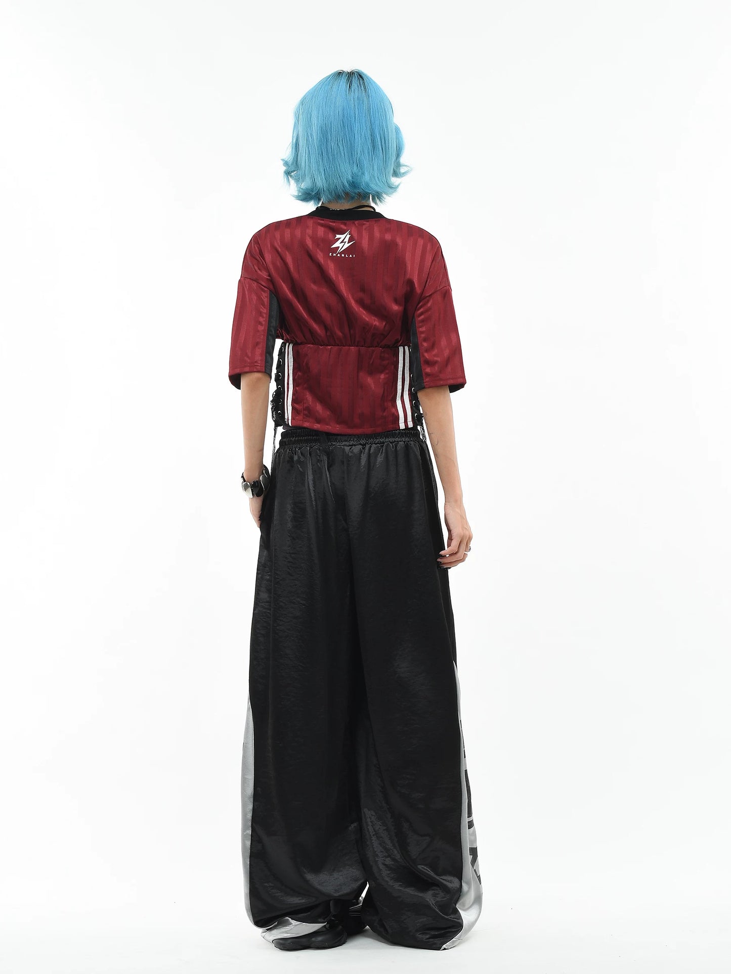 'Kickoff' Y2K V-Neck Cropped Football Jersey Top