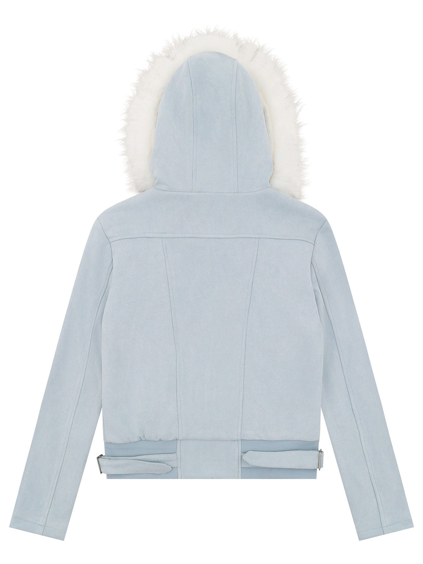 'Frosted Vixen' Double Zippers Faux Fur Collar Cropped Jacket (Copy) AlielNosirrah