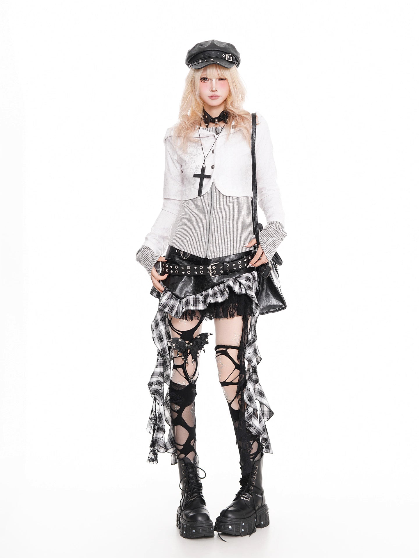 'Rogue Patch' Y2K Patchwork Knit Long Sleeve Tee AlielNosirrah