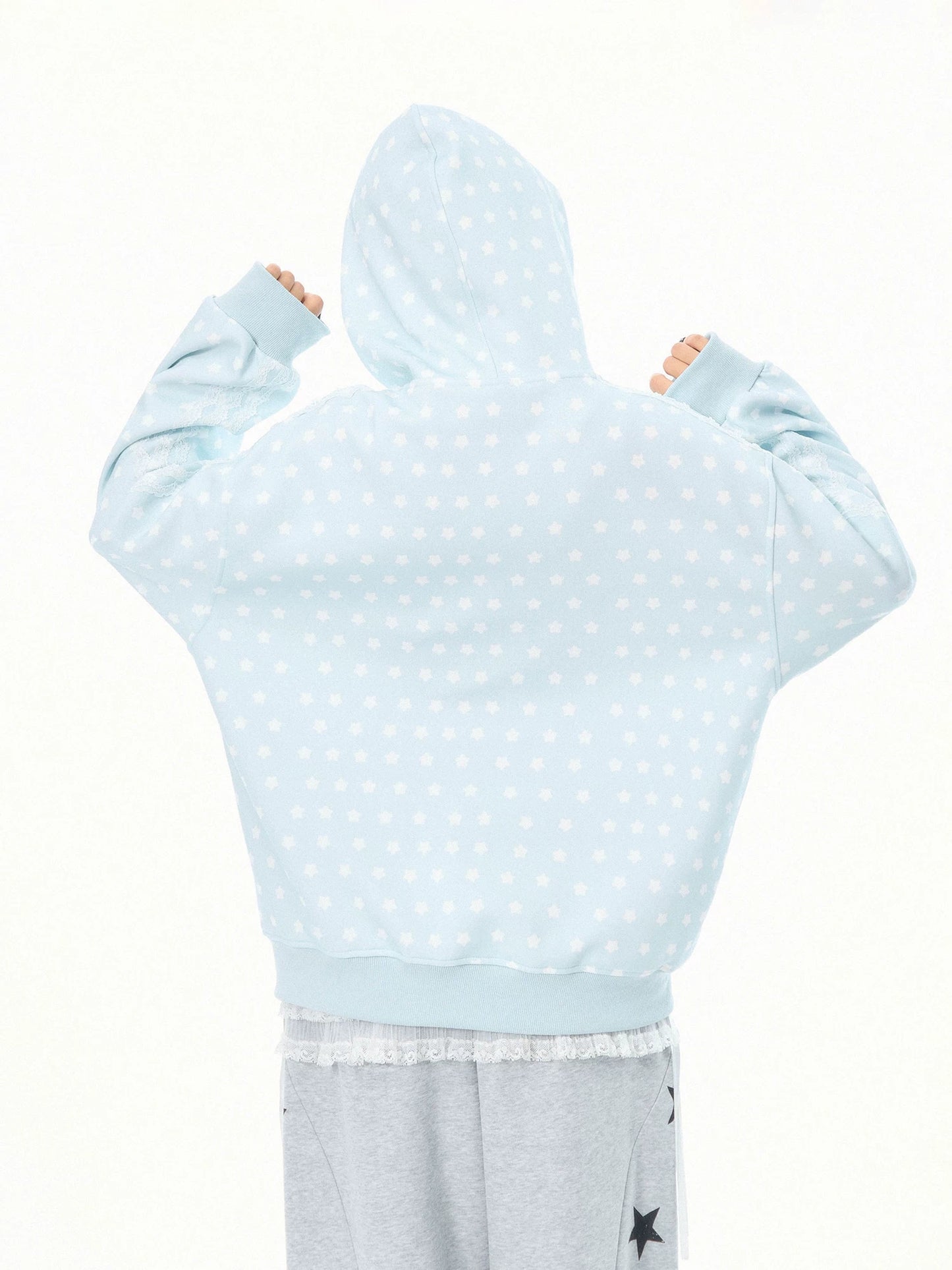 'Kitty Star' Allover Cat Star Pattern Hoodie AlielNosirrah