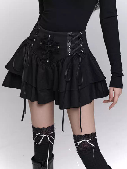 ghost-girl-y2k-punk-cross-black-mini-skirt-4