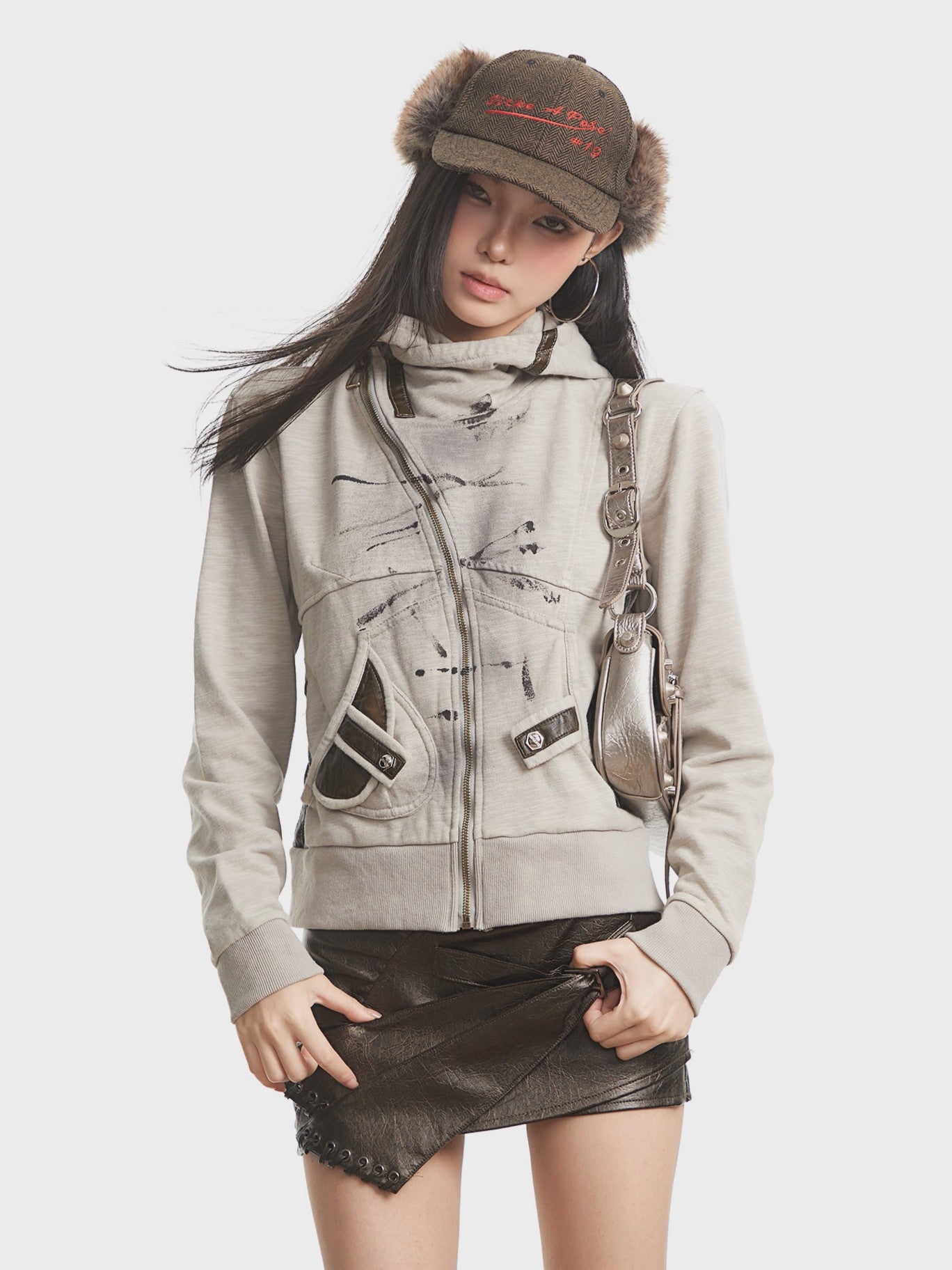 ’Urban Chill' Autumn/Winter Urban Streetwear Vintage-Inspired Hooded Zip-Up Jacket (Copy) AlielNosirrah