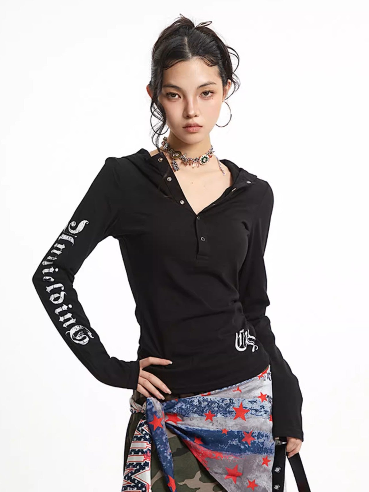 ’Slim & Chic' Urban Trendy Fit Long Sleeve Hoodie Tee (Copy) AlielNosirrah