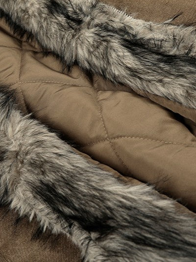 'Frosted Faith' Cross Print Fleece-Lined Thick Jacket AlielNosirrah