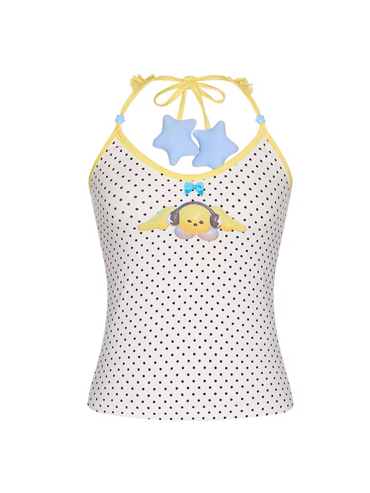 'Starry Pop' Summer Cute Polka Dot Tie-Up Halter Cami (Copy) AlielNosirrah