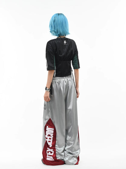 'Kickoff' Y2K V-Neck Cropped Football Jersey Top
