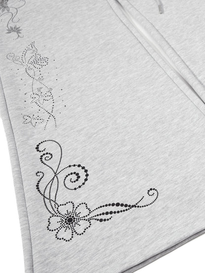 'Soft Bloom' Vintage Floral Slight-Flared Casual Pants AlielNosirrah