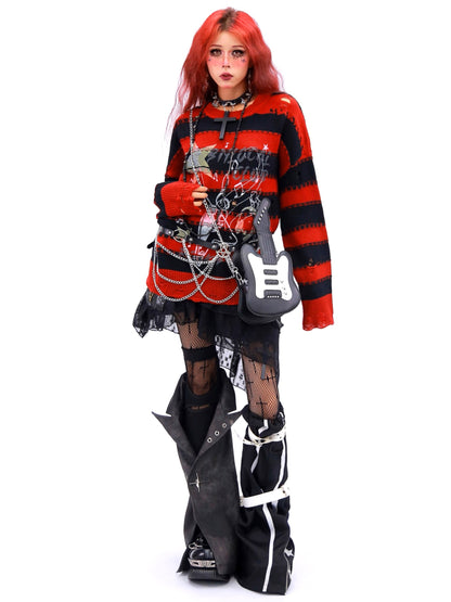 'Starstruck Rhythm‘ Vintage Star-Stripe Sweater AlielNosirrah