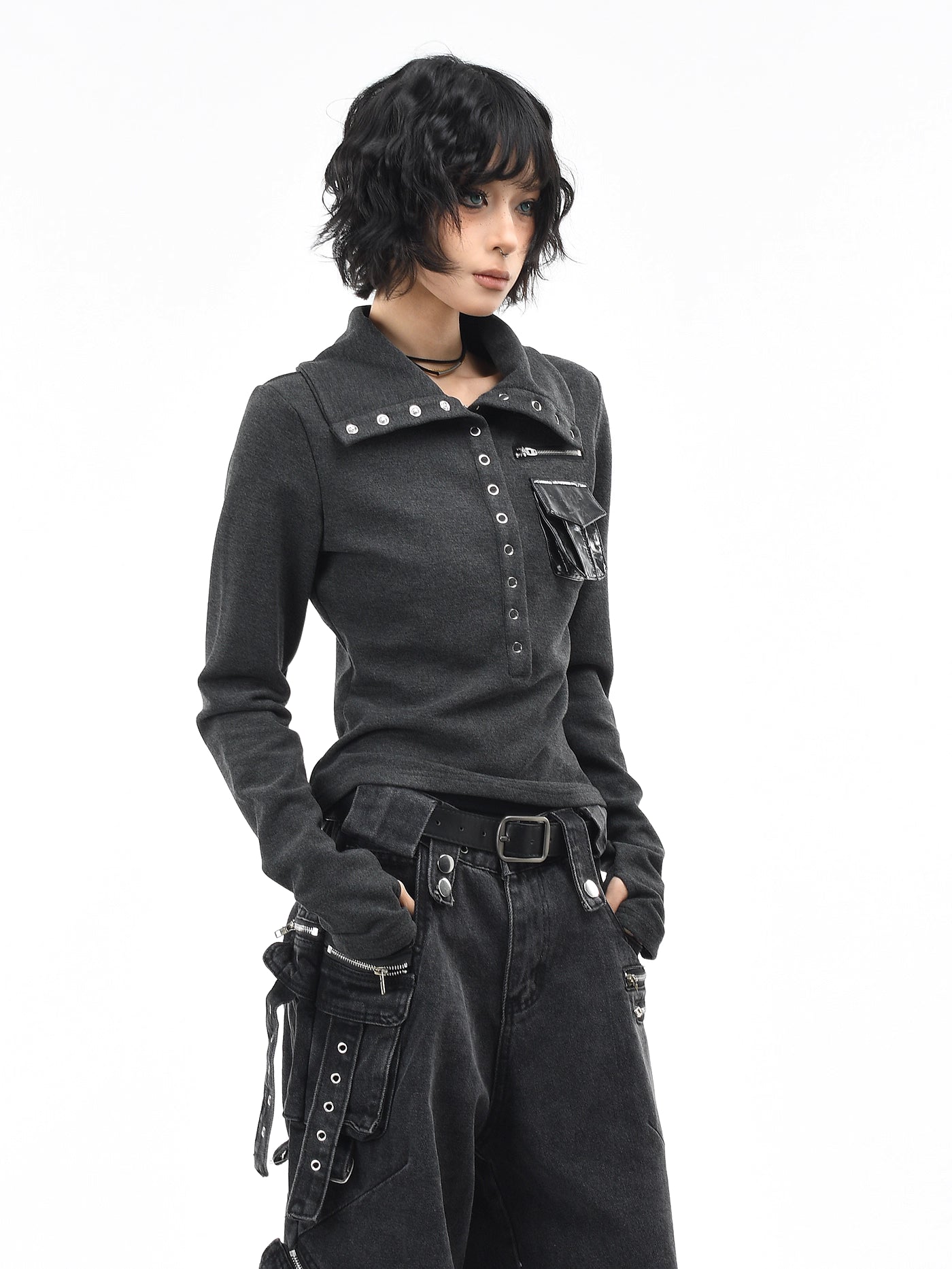 'Hidden Kitty' Kitty Striped Slim Fitted Long Sleeve Top (Copy) AlielNosirrah