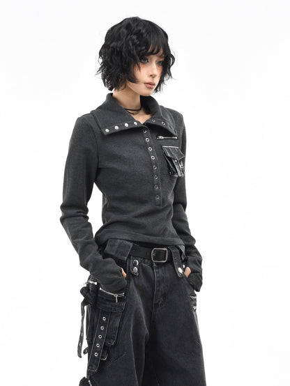 'Hidden Kitty' Kitty Striped Slim Fitted Long Sleeve Top (Copy) AlielNosirrah