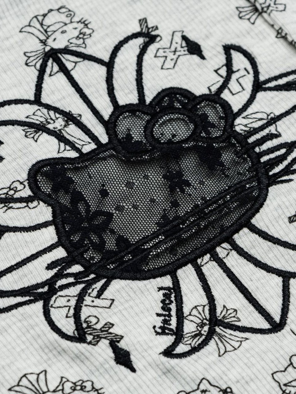 'Meow Babe' Y2K Off-Shoulder Embroidered Long Sleeve Tee (Copy) AlielNosirrah