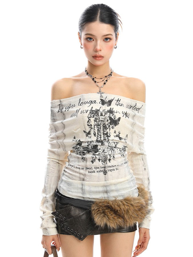 ’Urban Temptress' Color-Block Off-Shoulder Tie Top (Copy) AlielNosirrah