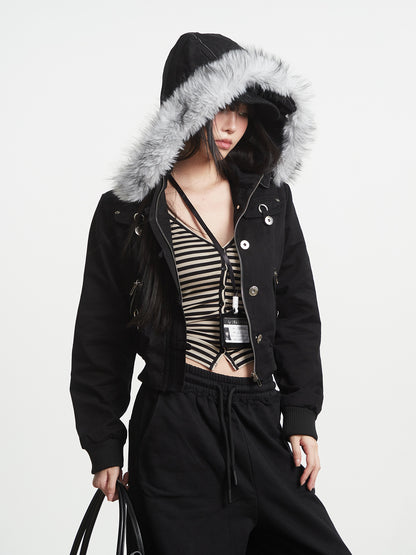 'Urban Heritage' Retro Streetwear Detachable Fur Embroidered Street Jacket (Copy) AlielNosirrah