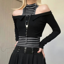 Load image into Gallery viewer, &#39;Obsidian&#39; Dark Grunge 2 Pcs Long Sleeve Top AlielNosirrah
